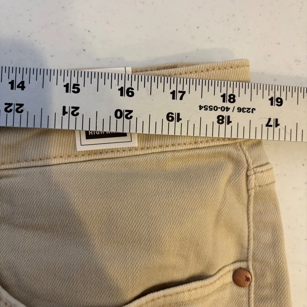 Judy Blue Bone 90s Straight Distressed High‎ Waist Wide Leg Jeans 20W Tan Bone